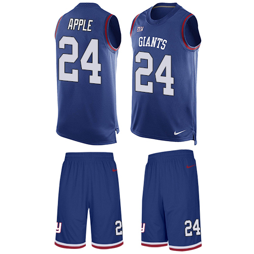 Men's Limited Eli Apple Nike Jersey Royal Blue - #24 Tank Top Suit NFL New York Giants